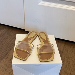 Zara Gold and Clear Women's Sandals